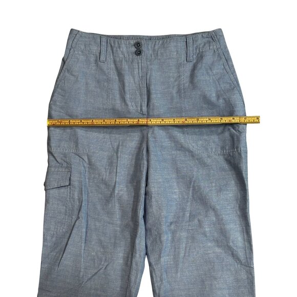 Talbots 2P Supersoft Cargo Pants 100% Cotton Blue - Picture 9 of 10